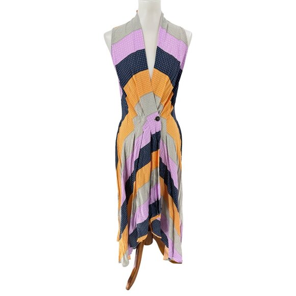 Nicole Miller Collection Sleeveless Patchwork Midi Dress, S - Picture 1 of 9